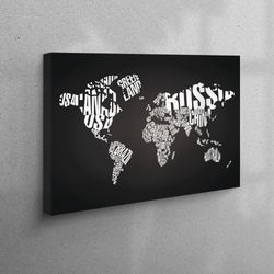 canvas, 3d canvas, canvas print, school canvas art, modern map canvas art, office canvas, map poster, classroom printed,