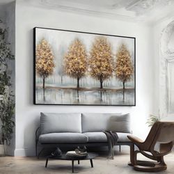 abstract tree art tree painting wall art canvas art original artwork canvas, extra large wall art design, framed canvas