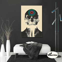 skull wall art, target canvas art, grunge wall decor, rock wall art, roll up canvas, stretched canvas art, framed wall a