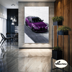 sport car wall art, bmw car poster, race car, gift for him, roll up canvas, stretched canvas art, framed wall art painti