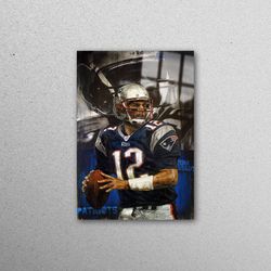 glass wall art, glass art, wall decor, tom brady, man cave glass wall art, american football glass wall art, famous wall