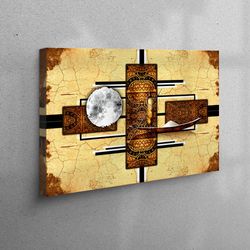 large canvas, 3d canvas, wall art, ethnic moon landscape, african art, abstract canvas decor, moon landscape art