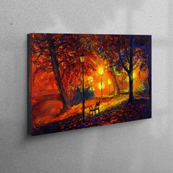 large canvas, wall decor, canvas gift, cityscape wall art, abstract wall decor, view poster, oil painting print, autumn