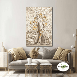 woman wall art, nude canvas art, living room wall decor, roll up canvas, stretched canvas art, framed wall art painting