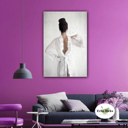 women's backless low-cut model roll up canvas, stretched canvas art, framed wall art painting