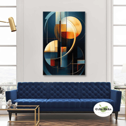 yellow circles decorative abstract roll up canvas, stretched canvas art, framed wall art painting