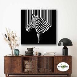 zebra luxury decorative animal roll up canvas, stretched canvas art, framed wall art painting-1