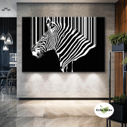 zebra luxury decorative animal roll up canvas, stretched canvas art, framed wall art painting-2