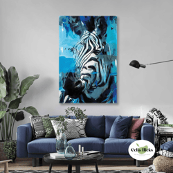 zebra wall art, animal wall decor, luxury canvas art, roll up canvas, stretched canvas art, framed wall art painting