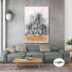 zebra wall art, love canvas art, safari wall art, animal wall decor, roll up canvas, stretched canvas art, framed wall a