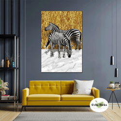 zebra wall art, marble canvas art, modern art, living room wall decor, roll up canvas, stretched canvas art, framed wall