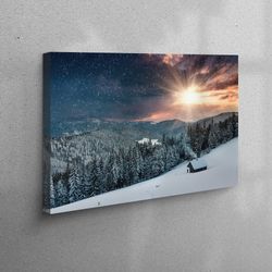 canvas, 3d canvas, canvas print, snow canvas gift, view wall art, forest 3d canvas, landscape artwork, sunset 3d canvas,