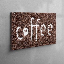 coffee canvas, brown wall art, coffee lover gift, modern canvas, home decor canvas, framed canvas, 3d canvas art, kitche