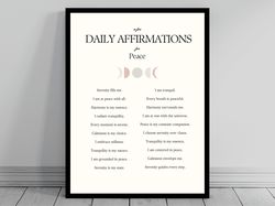 affirmation wall art for peace  self love positive affirmations  words of affirmation canvas  daily affirmations print