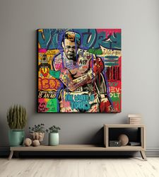 muhammad ali pop art canvas wall art, boxer canvas art poster, square print modern wall art, muhammad ali pop art qualit