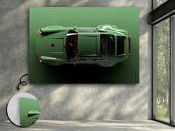 porsche 911 turbo car wall art, 911 canvas print, green porshe canvas print, car posters, porsche 911 canvas print, larg
