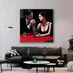 love canvas art, romantic couple wall art, roll up canvas, stretched canvas art, framed wall art painting