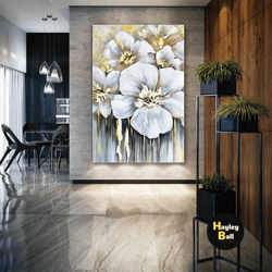 luxury wall art, flower wall decor, living room wall decor, floral wall art, roll up canvas, stretched canvas art, frame