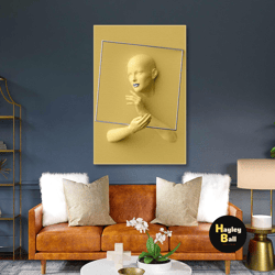 luxury wall art, silver square canvas art, yellow wall decor, frame roll up canvas, stretched canvas art, framed wall ar