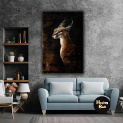 lynx animal nobility nature roll up canvas, stretched canvas art, framed wall art painting