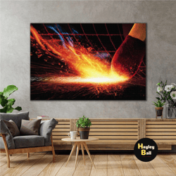 macro shooting spark fire match burning roll up canvas, stretched canvas art, framed wall art painting