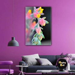 macro shot colorful flower landscape nature roll up canvas, stretched canvas art, framed wall art painting-1