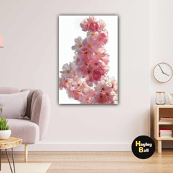 macro shot flower close-up nature pink white roll up canvas, stretched canvas art, framed wall art painting
