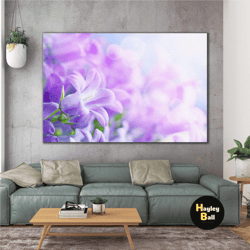 macro shot purple flower landscape nature roll up canvas, stretched canvas art, framed wall art painting-1