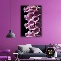 macro shot purple flower landscape nature roll up canvas, stretched canvas art, framed wall art painting