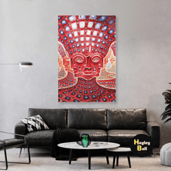 mad head wall art, hallucination canvas art, psychedelic trip wall decor, roll up canvas, stretched canvas art, framed w