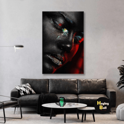 make up wall art, colorful canvas art, woman wall decor, roll up canvas, stretched canvas art, framed wall art painting