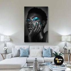 makeup wall art, nail polish canvas art, woman wall art decor, roll up canvas, stretched canvas art, framed wall art pai