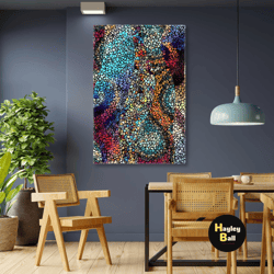 mosaic wall art, colorful wall decor, abstract canvas wall art, roll up canvas, stretched canvas art, framed wall art pa