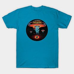 boston band vinyl record t- shirt, football t- shirt