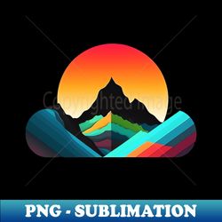 mountain landscape geometric art - instant sublimation digital download