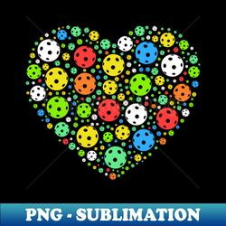 colorful pickleball in heart - pickleball game players - i love pickleball - digital sublimation download file