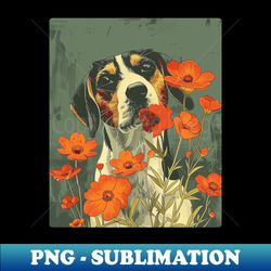 beagle flowers photo art design for dog onwer - decorative sublimation png file