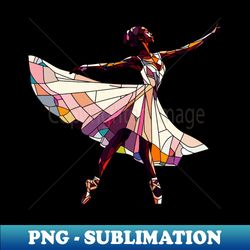 beautiful ballerina in a colorful dress. vector illustration, ballet dance performer, mosaic glass - special edition sub