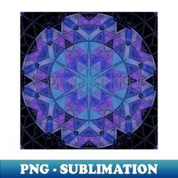 mosaic mandala flower blue and purple - high-resolution png sublimation file