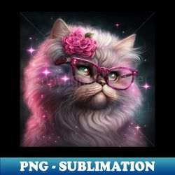 rosy persian cat - png sublimation digital download