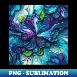sapphire bloom abstract art - signature sublimation png file