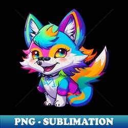 Colorful Wolf Magic - PNG Transparent Sublimation Design - Perfect for Sublimation Mastery