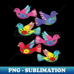 mexican doves colorful folk art pattern handmade maximalist ornament decoration - professional sublimation digital download - unleash your creativity