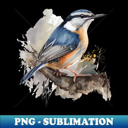 nuthatch bird on a tree branch 80 - artistic sublimation digital file - unleash your inner rebellion