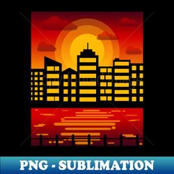 sunset landscape in the city - png sublimation digital download - bold & eye-catching