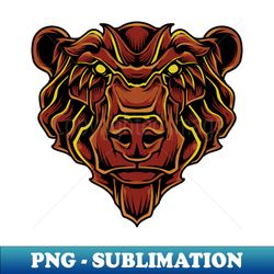 red grizzly bear head - premium png sublimation file - perfect for sublimation art