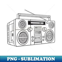 boombox black lines analog  music - trendy sublimation digital download - perfect for sublimation art