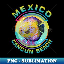 mexico cancun beach riviera maya discus fish symphysodon cichlid - png sublimation digital download - spice up your sublimation projects