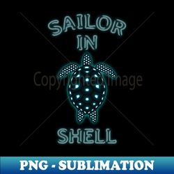 sailor in shell turtle illustration - trendy sublimation digital download - bring your designs to life