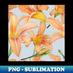 tiger lilies on pale blue - aesthetic sublimation digital file - bring your designs to life